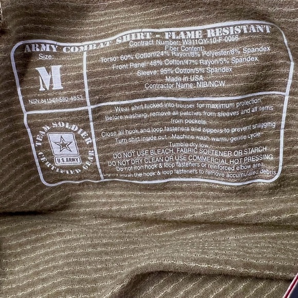 ⭐️ Massif Men’s Army OCP Flame Resistant Combat Shirt Size Medium - Picture 14 of 16
